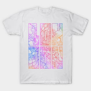 London, England, UK City Map Typography - Colorful T-Shirt